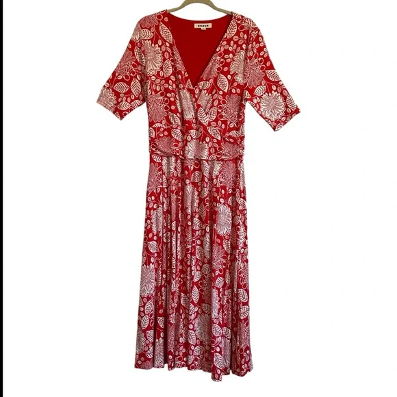 Boden Poppy Red Gardenia Jersey Dress Size 10 - Picture 3 of 13